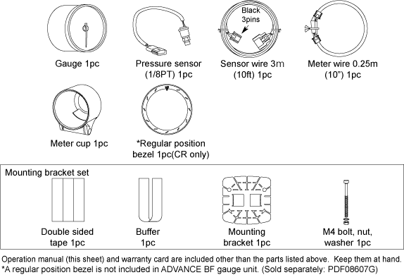 ADVANCE CR oil pressure components