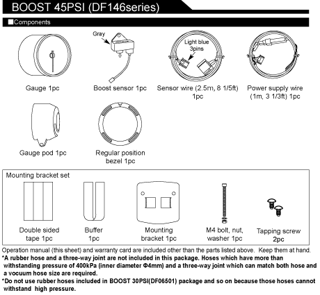 Racer Gauge 52 components