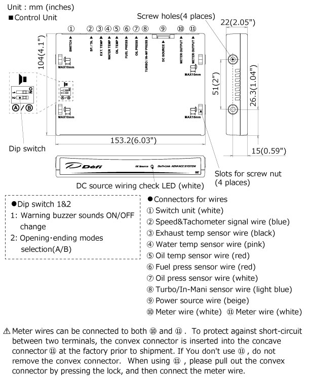 ADVANCE Control Unit SE dimensions