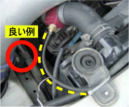 ○Good Example : No stress on the base of the wire due to slack in the sensor